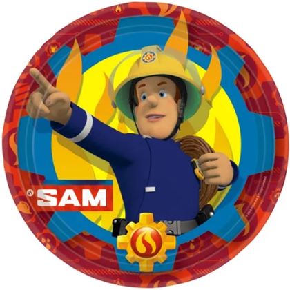 Fireman Sam Sam a tűzoltó Papírtányér 8 db-os 23 cm