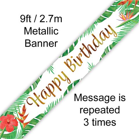 Banner - Happy Birthday Tropical