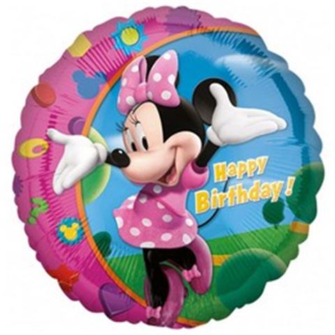 18 inch-es Minnie - Happy Birthday - Szülinapi Fólia Lufi