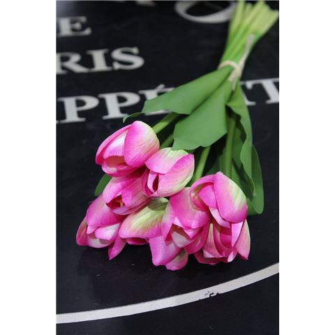 Rózsaszín mű tulipán csokor 40cm