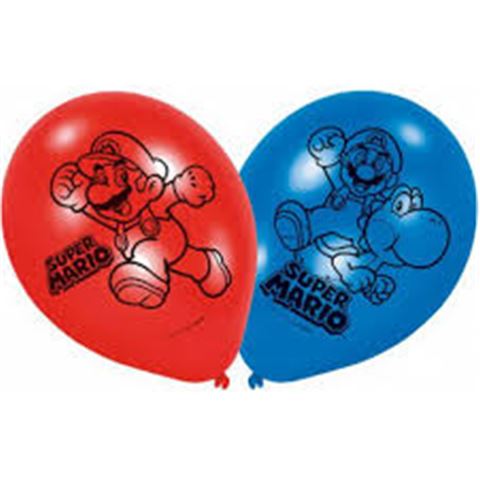 Super Mario léggömb lufi 6 db-os