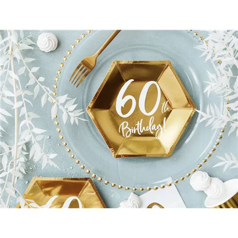 60. születésnapi tányérok arany 20 cm