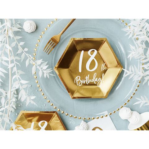18. születésnapi tányérok arany 20 cm