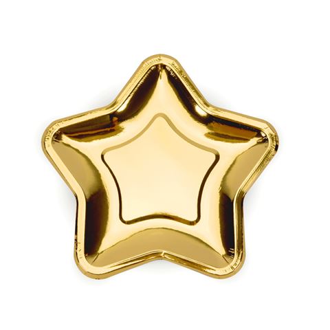 Papírtányér- Csillag alakú (arany)