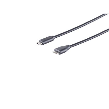 Cosaelctronics USB-C Adapterkabel Micro-B 3.0 schwarz 1m