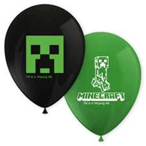 Minecraft léggömb lufi 8 db-os