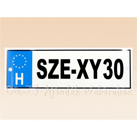 Rendszámtábla SZE-XY 30
