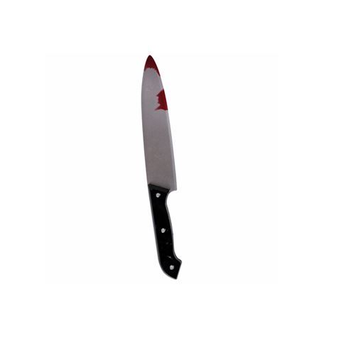 Véres műanyag kés