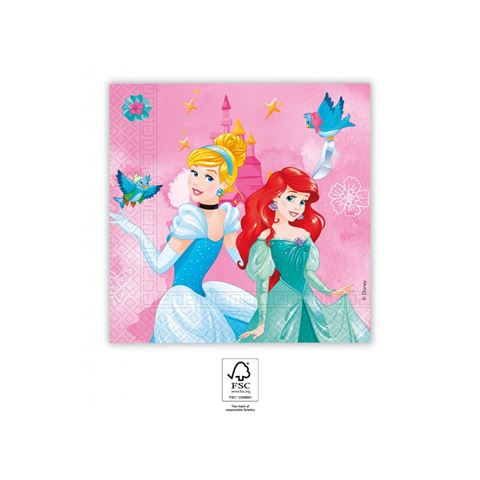 Hercegnők - Princess Live Parti Szalvéta - 33 cm x 33 cm 20 db-os