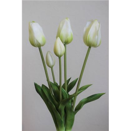 Fehér mű tulipán csokor 46 cm