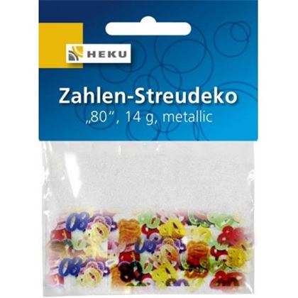 Heku 80-as számos színes születésnapi party konfetti - 14 gramm 725-80