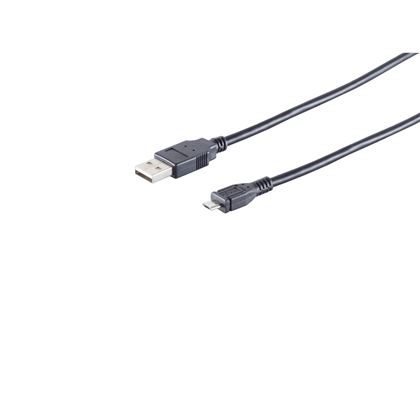 USB-A adapterkábel Micro-B 2.0 fekete 3 m