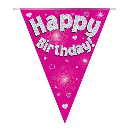 Oaktree Zászlófüzér - Pink Happy Birthday - 3 9 méter