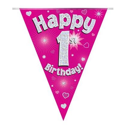 Oaktree Zászlófüzér - Pink 01th Happy Birthday - 3 9 méter