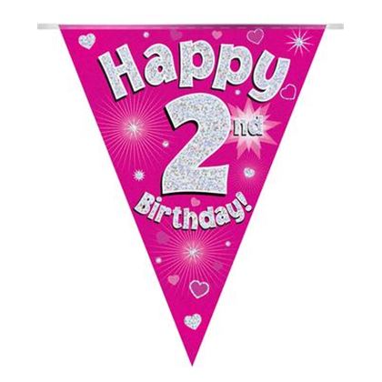 Oaktree Zászlófüzér - Pink 02th Happy Birthday - 3 9 méter