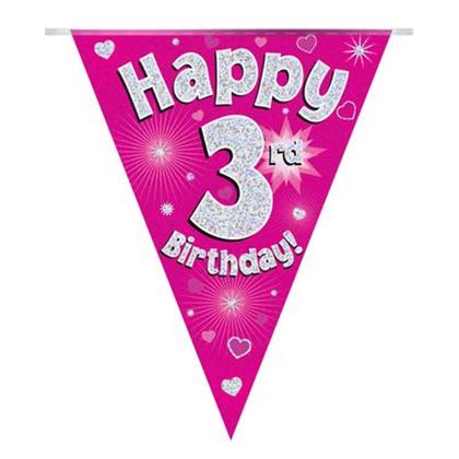 Oaktree Zászlófüzér - Pink 03th Happy Birthday - 3 9 méter