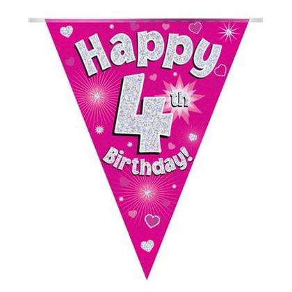 Oaktree Zászlófüzér - Pink 04th Happy Birthday - 3 9 méter