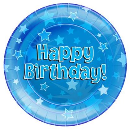 Oaktree Papírtányér - Kék - Happy Birthday 8 db