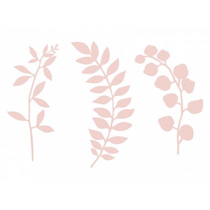 Faág dekoráció - Levelekkel Rózsaszín