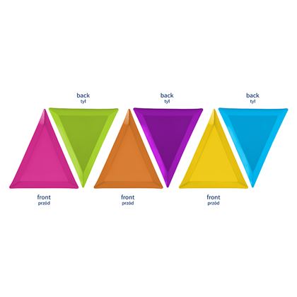 Papírtányér - Háromszög alakú Színes 6db