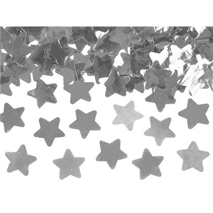 Konfettiágyú - Ezüst csillagok 60cm