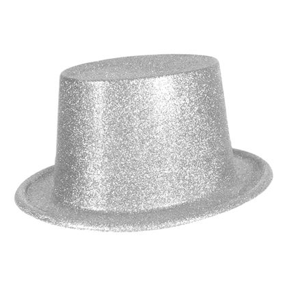 Cylinder kalap Csillogó - Ezüst