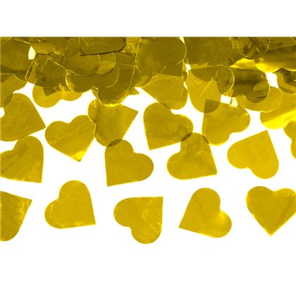 Konfettiágyú - Arany szívek 60cm