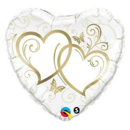 18 inch-es fólia - Esküvői Arany szívek Szív alakú