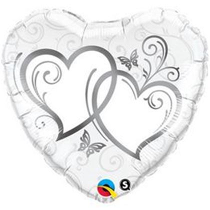18 inch-es fólia - Esküvői Ezüst szívek Szív alakú
