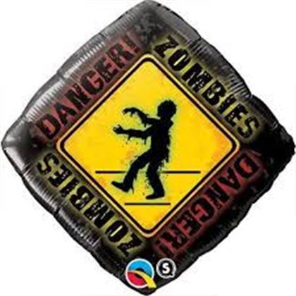 18 inch-es fólia - Mintás Danger! Zombies