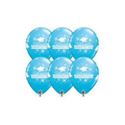 11 inch-es Ballagásodra Szeretettel Diplomakalap Mintás Robin´s Egg Blue Lufi