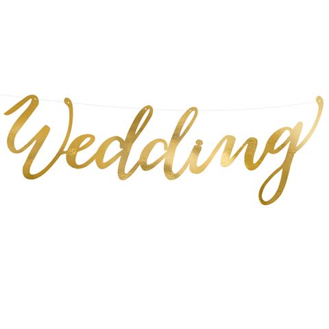 Wedding felirat arany színben