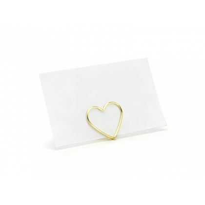 Ültetőkártya tartó - szív alakú arany