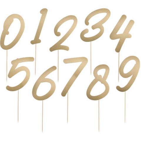 Tortadísz - Beszúrható számok aranyszínben