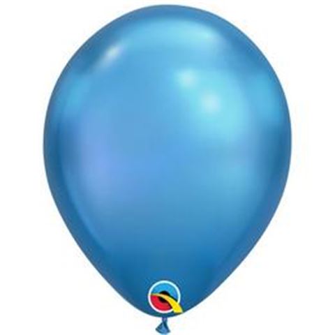 Latex héliumos lufi 11˝ - Chrome Kék
