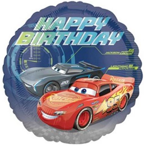 18 inch-es Cars - Happy Birthday - Verdák Szülinapi Fólia Lufi