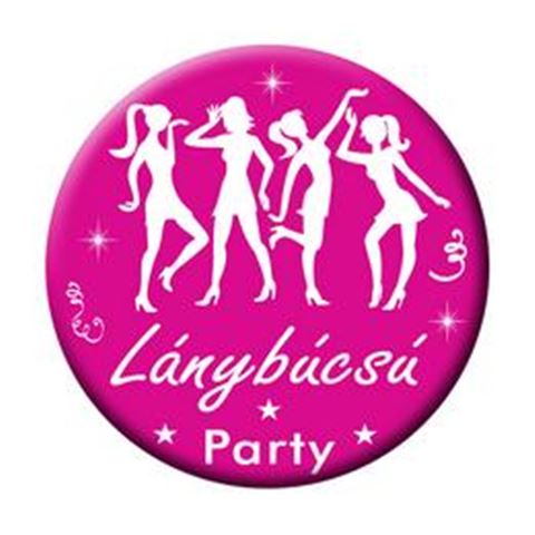Rózsaszín-Fehér Lánybúcsú Party Kitűző - 5 5 cm