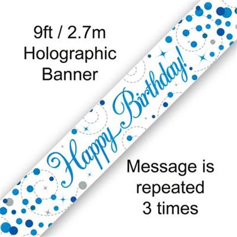 Banner - Fehér-Kék Happy Birthday!
