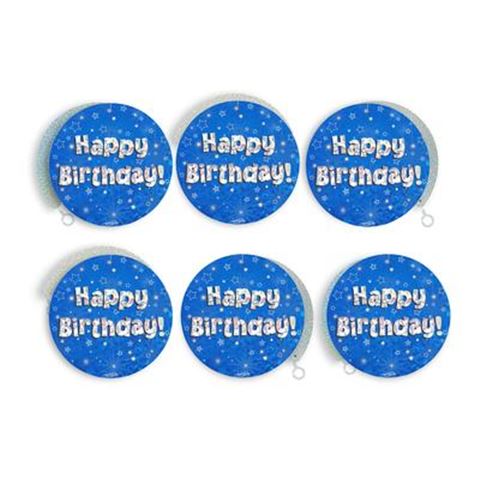 Lógó dekoráció - Kék Happy Birthday