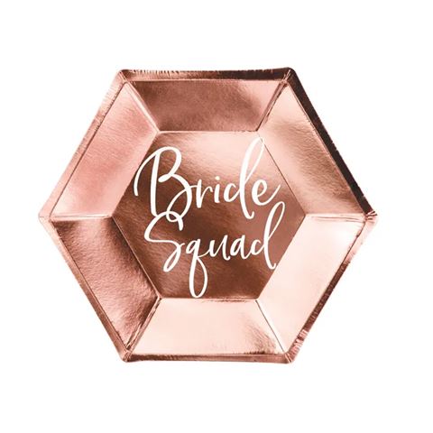 Tányér - Bride Squad rosegold