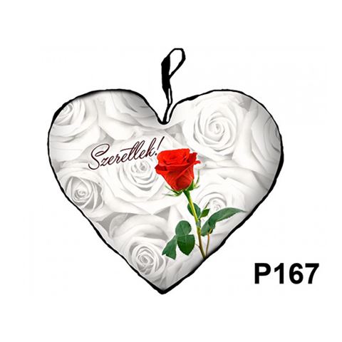 Párna - szív alakú rózsás