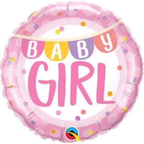 18 inch-es Baby Girl Banner Dots Fólia Lufi Babaszületésre